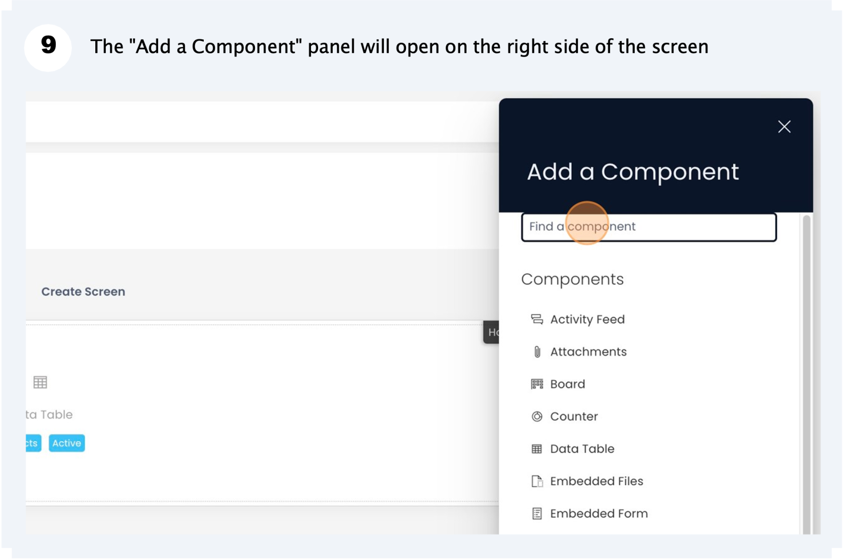 Add a component step 9